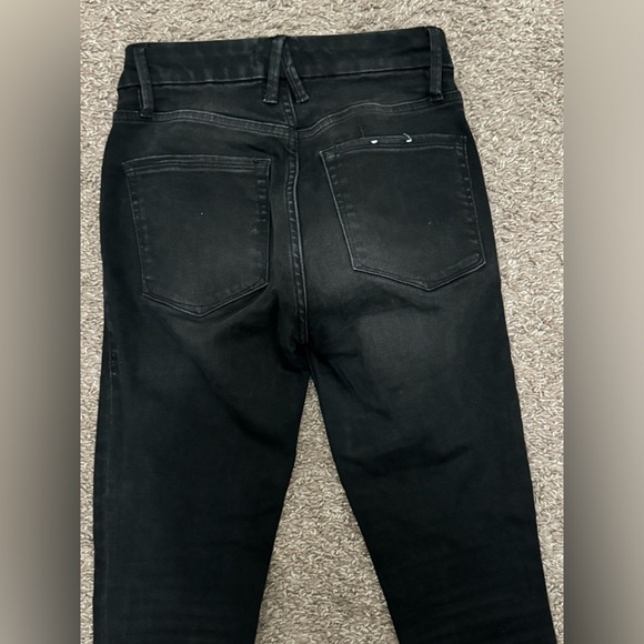 Good American Good Legs Step Fray Hem High Rise Denim Black Skinny Jeans - Picture 7 of 7